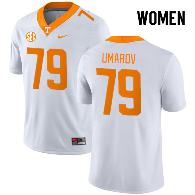 Women #79 Shamurad Umarov Tennessee Volunteers College Football Jerseys Stitched Sale-White - Click Image to Close